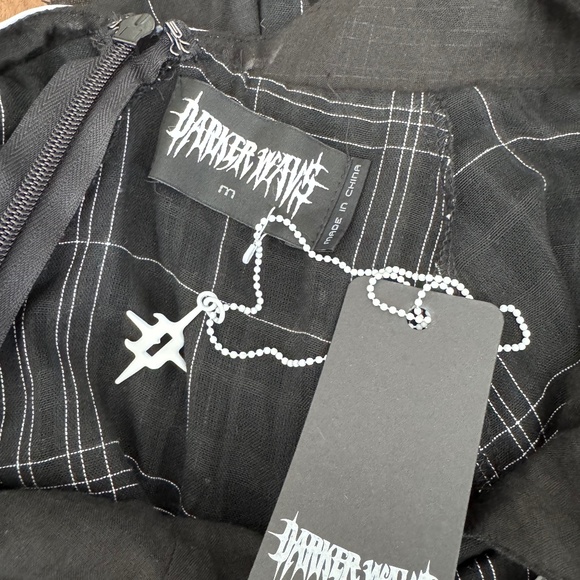 NWT Darker Wavs Dolls Kill Distortion Plaid Midi Dress Buckle Straps Size M - Picture 8 of 10